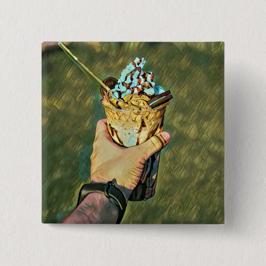 Cooles Gefriereis Button (Vorderseite)