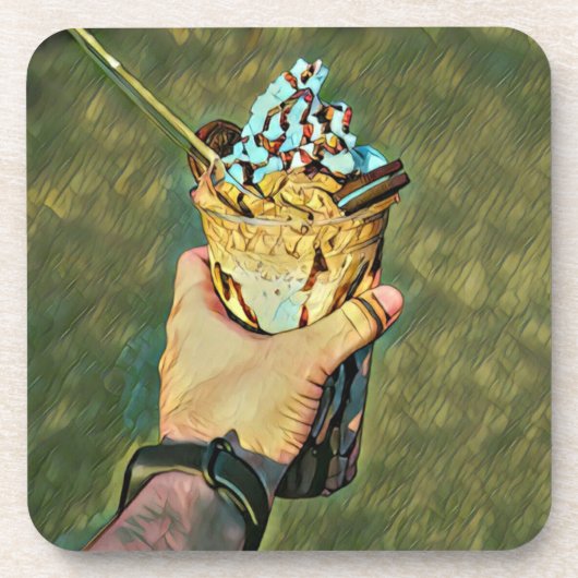 Cooles Gefriereis Getränkeuntersetzer (Vorderseite)