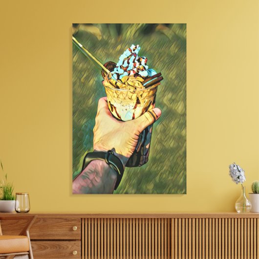 Cooles Gefriereis Leinwanddruck (Insitu (Wohnzimmer))