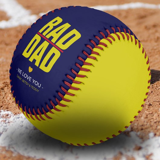 Cooles Gelb & Navy RAD DAD Geschenk Baseball