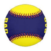 Cooles Gelb & Navy RAD DAD Geschenk Baseball (Rückseite)
