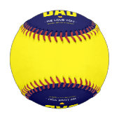 Cooles Gelb & Navy RAD DAD Geschenk Baseball (Vorderseite)