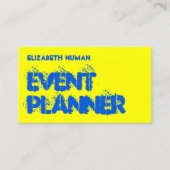 Cooles Gelb und Blau-Grunge Typografie-Geschäft Ca Visitenkarte (Vorderseite)