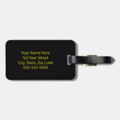 Cooles Gelbes Emoji Gesicht mit Sonnenbrille Monog Gepäckanhänger (Rückseite horizontal)