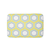 Cooles gelbes und blaues geometrisches Muster Badematte (Vorderseite)