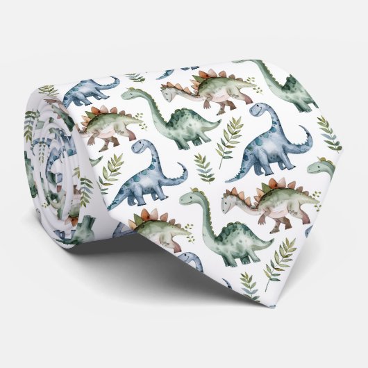 Cooles gemustertes Dinosaurier-Kachel-Muster Krawatte (Gerollt)