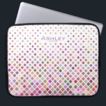 Cooles geometrisches Muster Personalisiert Laptopschutzhülle<br><div class="desc">Modernes geometrisches Muster fallender Pixel.</div>
