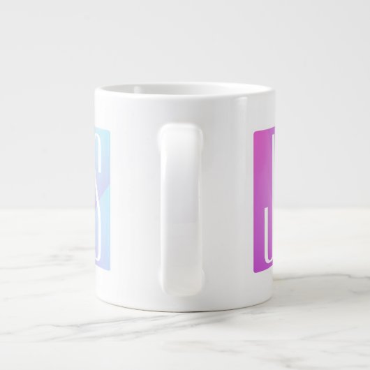 Cooles geometrisches Rosa und Lila | Paarinitiativ Jumbo-Tasse (Rückseite)