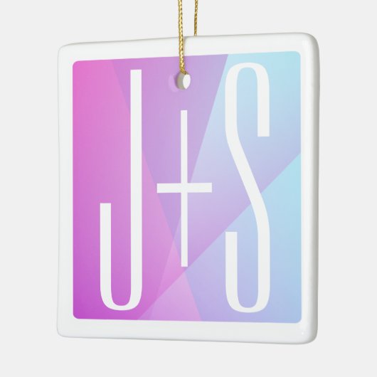 Cooles geometrisches Rosa und Lila | Paarinitiativ Keramikornament (Links)