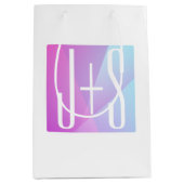 Cooles geometrisches Rosa und Lila | Paarinitiativ Mittlere Geschenktüte (Vorderseite)