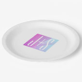 Cooles geometrisches Rosa und Lila | Paarinitiativ Pappteller (Schrägansicht)