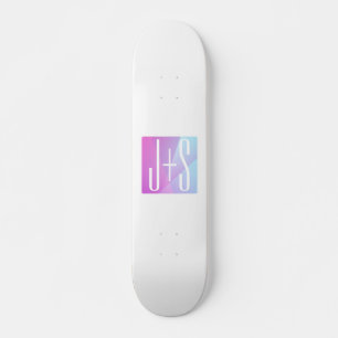 Cooles geometrisches Rosa und Lila Paarinitiativ Skateboard