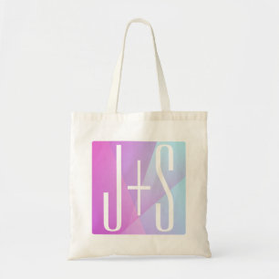 Cooles geometrisches Rosa und Lila   Paarinitiativ Tragetasche