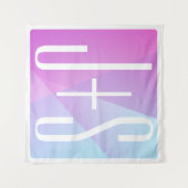 Cooles geometrisches Rosa und Lila | Paarinitiativ Wandteppich (Vorderseite (Horizontal))