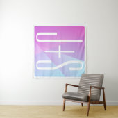 Cooles geometrisches Rosa und Lila | Paarinitiativ Wandteppich (Beispiel (Horizontal))