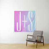 Cooles geometrisches Rosa und Lila | Paarinitiativ Wandteppich (Beispiel)