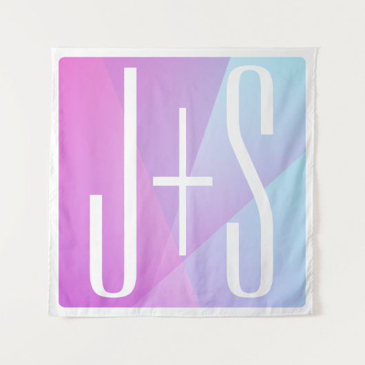 Cooles geometrisches Rosa und Lila | Paarinitiativ Wandteppich (Vorderseite)