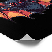 Cooles Gepäck mit Kopfhörer fliegt mit Coolen Marm Poster (Ecke)