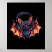 Cooles Gepäck mit Kopfhörer fliegt mit Coolen Marm Poster (Vorne)