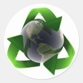 cooles gerecycelt Logo Runder Aufkleber