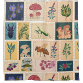 Cooles Geschenk für Mama Alte Briefmarke Tiere Vin Duschvorhang (Vorderseite)