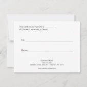 Cooles Geschenkzertifikat für moderne Männer (Rückseite)