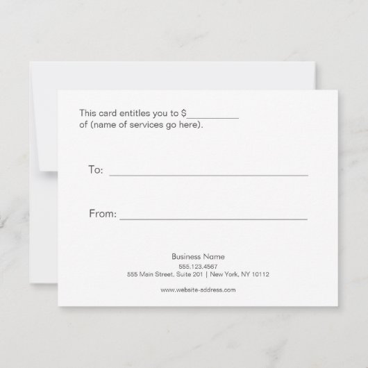 Cooles Geschenkzertifikat für moderne Männer (Rückseite)