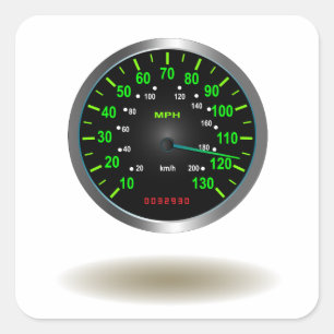 Cooles Geschwindigkeitsmesser-Emblem Quadratischer Aufkleber