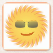 COOLES GESICHT RECHTECKIGER PAPPUNTERSETZER (Vorderseite)