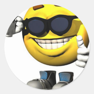 cooles Gesicht Runder Aufkleber
