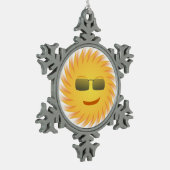 COOLES GESICHT SCHNEEFLOCKEN Zinn-Ornament (Links)