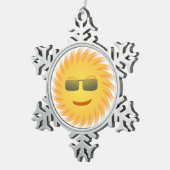 COOLES GESICHT SCHNEEFLOCKEN Zinn-Ornament (Rechts)