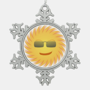 COOLES GESICHT SCHNEEFLOCKEN Zinn-Ornament