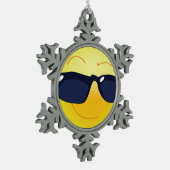 COOLES GESICHT SCHNEEFLOCKEN Zinn-Ornament (Links)