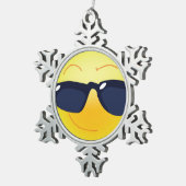 COOLES GESICHT SCHNEEFLOCKEN Zinn-Ornament (Rechts)