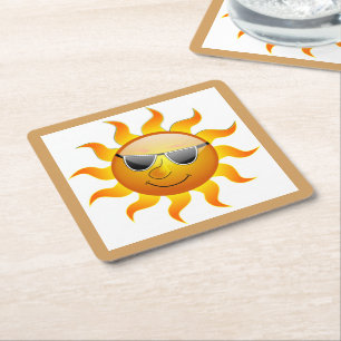 COOLES GESICHT SONNENSCHEIN RECHTECKIGER PAPPUNTERSETZER