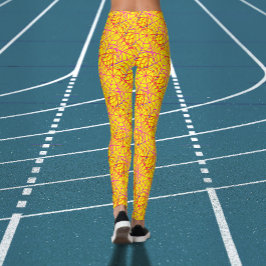 Cooles, gespitztes, gelbes Orangenhaar Leggings