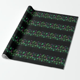 Cooles gestreiftes Pfauenkristall Geschenkpapier