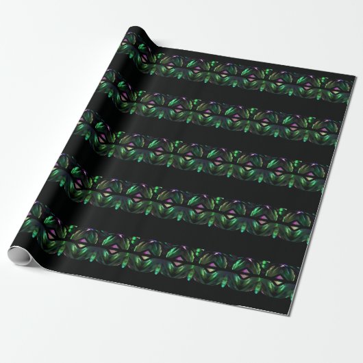 Cooles gestreiftes Pfauenkristall Geschenkpapier (Ungerollt)