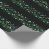 Cooles gestreiftes Pfauenkristall Geschenkpapier (Ecke)