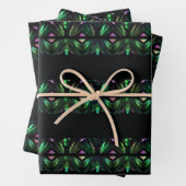 Cooles gestreiftes Pfauenkristall Geschenkpapier Set (Beispiel)
