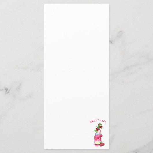 Cooles Getränk aus Süßkirsche, frisch, Menükarte (Rückseite)