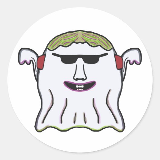 Cooles Ghost Runder Aufkleber (Vorderseite)