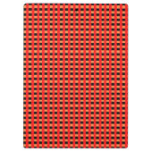 Cooles Gingham Orange-, Rot- und Schwarz-Muster Klemmbrett (Rückseite)