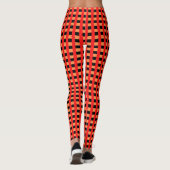 Cooles Gingham Orange-, Rot- und Schwarz-Muster Leggings (Rückseite)