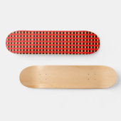Cooles Gingham Orange-, Rot- und Schwarz-Muster Skateboard (Horizontal)