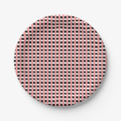 Cooles Gingham Pink Black and White Design Pappteller (Vorderseite)