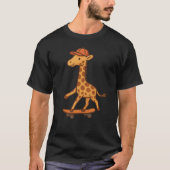 Cooles Giraffe-Skateboard mit Cap T-Shirt (Vorderseite)