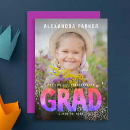 Cooles Girly Graduate Lila Pink Gradient Foto Ankündigung