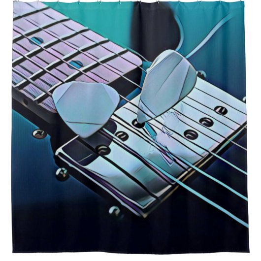 Cooles Gitarrengeschenk Duschvorhang (Vorderseite)